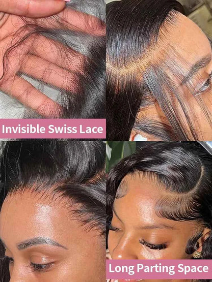 300% High Density Straight Human Hair Wigs 13x6 13x4 HD Lace Front Wig Brazilian 40 46 Inch 360 Full Lace Frontal Human Hair Wig