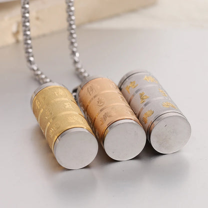 VQYSKO Tibetan Prayer Wheel Pendant - Om Mani Padme Hum