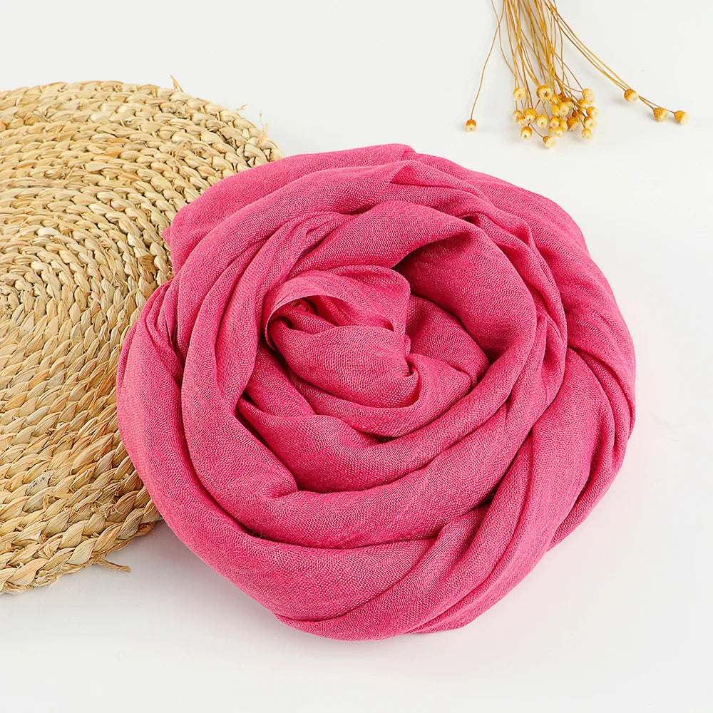 Autumn Winter New Cotton Linen Scarf For Women Girls Solid Color Sunscreen Scarves Soft Foulard Viscose Female Wrap Shawls