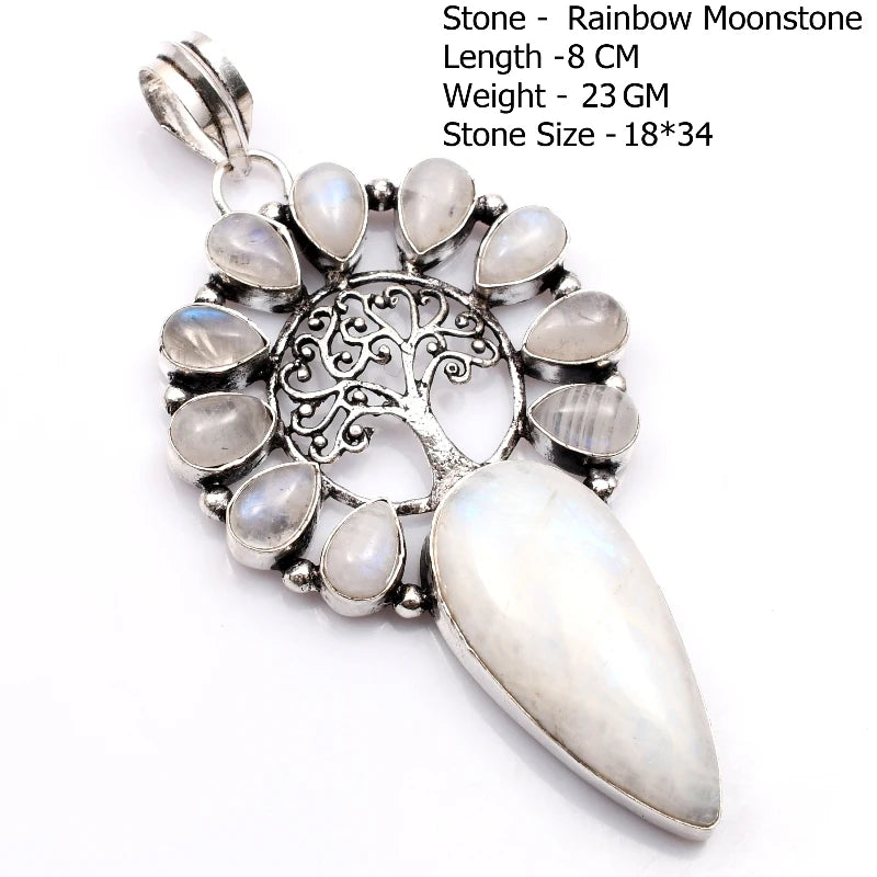 Genuine Blue Topaz Citrine Glass Agate Jasper Amethyst Pendant