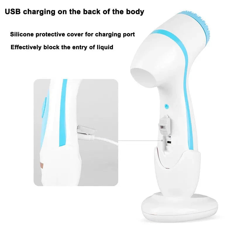 3 In 1 Electric Cleansing Brush Vibrations Facial Cleaner Face Massager Sonic Rotating Cleansing Brush Face Deep Cleansing Tool