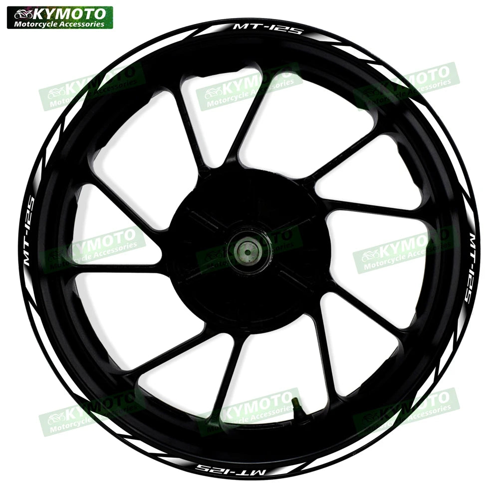 For Yamaha MT-125 MT125 motorcycle 17 inch front and rear wheel stickers modified waterproof reflective wheel rim stickers