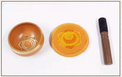 Colorful Nepal Tibetan Singing Bowl Chakras Handmade Copper Buddhist Sound Bowls Therapy Meditation Mindfulness Yoga Ornaments - AMULET RING STORE