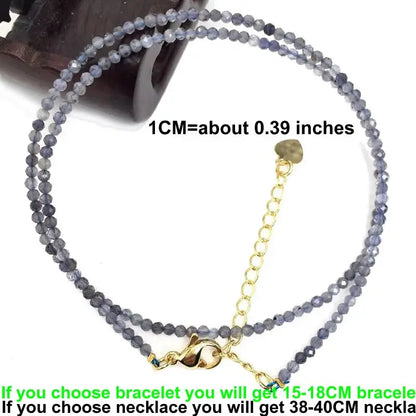 Fashion 2-3mm Faceted stone beads Necklace bracelet Pink Quartz Crystal zircon amethyst Choker Men Female Jewelry Party Gift - AMULET RING STORE
