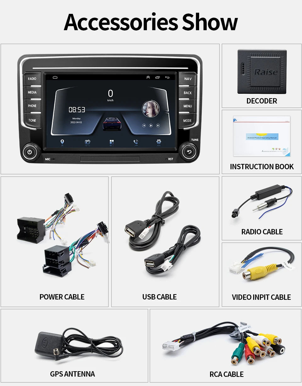 7inch Car Radio CarPlay Android Auto for Volkswagen VW Passat B6 B7 CC Tiguan Touran GOLF POLO CarPlay 7inch 2+32GB / 4+64GB - AMULET RING STORE