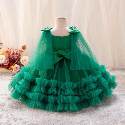 Girls  princess dress 1-5 Y baby Girls wedding sleeveless three-dimensional butterfly mesh carnival birthday party evening dress