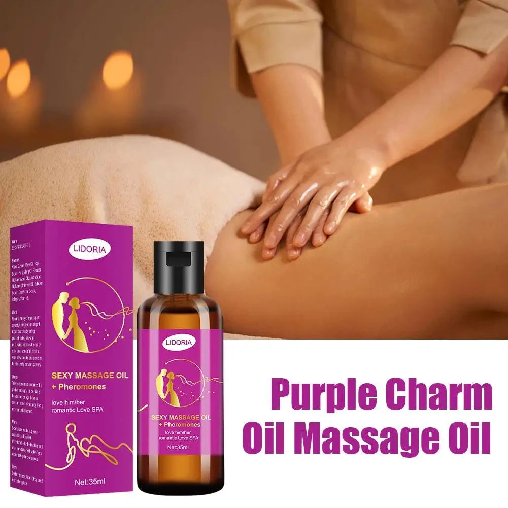 Purple Charming Massage Oil Natural Pheromone SPA Skin Care Body Smoothing Nourishing Oil Essential Oil Moisturing Serum E9U4 - AMULET RING STORE