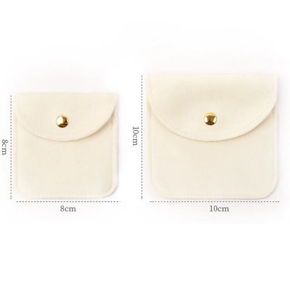1pc Jewelery Pouch Packaging Bag Soft Velvet Gift Bracelet Necklace Earrings Rings Storage Button Velvet Bag Jewelry Organizer - AMULET RING STORE