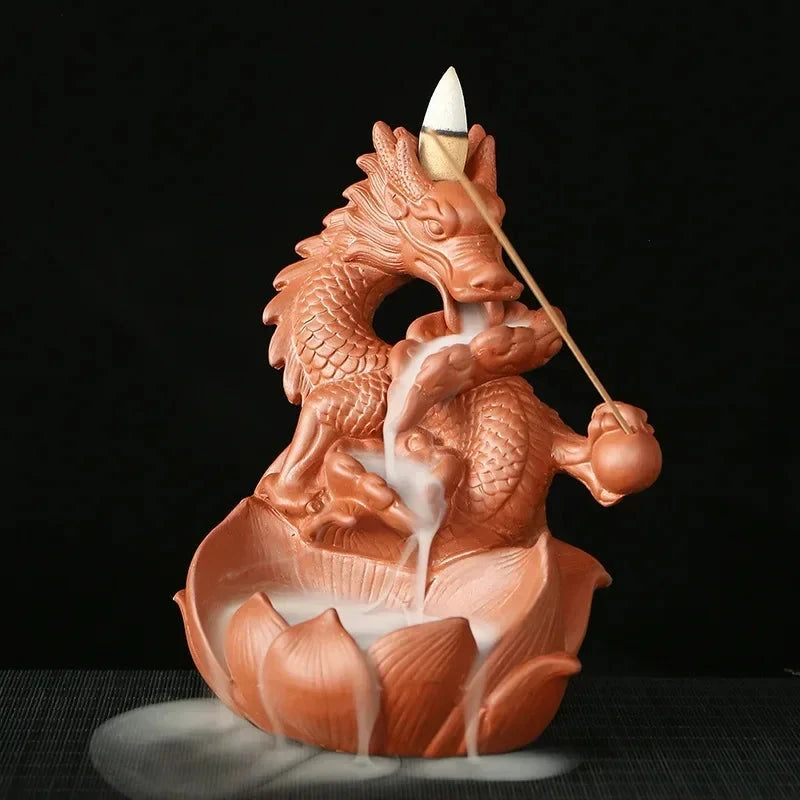 Y The Western Pterosaur Backflow Incense Burner Dragon for Incense Sticks Living Room Smoke Waterfall Incense Base Ceramic Stove - AMULET RING STORE