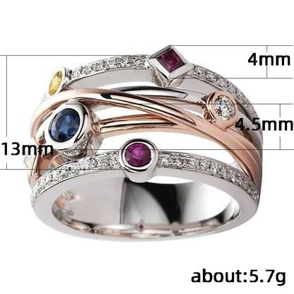 Colorful Therapy Crystal Ring Ionix Therapy Quartz Crystal Ring for Women Custom Jewelry