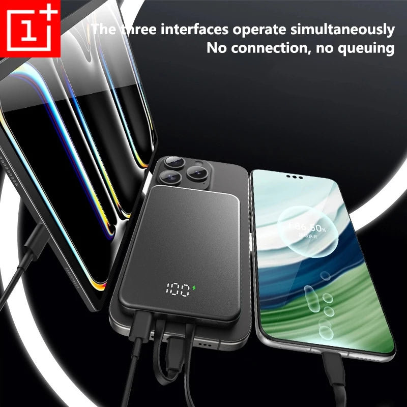 ONEPLUS 10000mAh Wireless Magnetic Power Bank Super Fast Charging Real Large Capacity Portable Battery Charger For iPhone Huawei - AMULET RING STORE