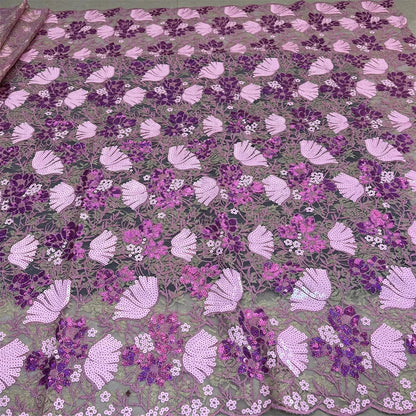 2025African Nigerian French Guipure Tulle Lace Fabric 3DSequins Beaded Embroidery for Luxury Wedding Party Evening Dresses 5Yard