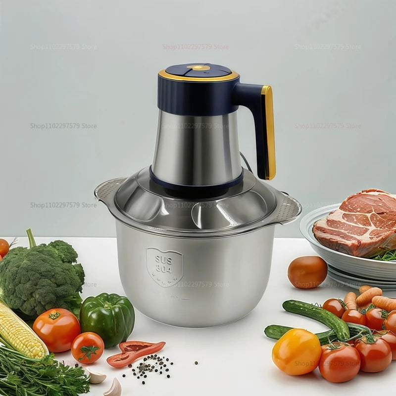 Multi-Function Stainless Steel Blender for Meat Fruits Veggies Food processors Five-speed Kitchen Electric Meat Grinder - AMULET RING STORE