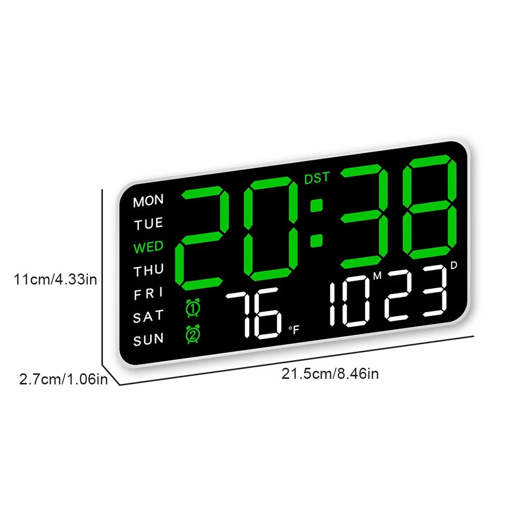 Car LED Digital Alarm Clock Hanging/Standing Electronic Clock Temperature/Date Display Boarderless Wall-mounted Clock USB