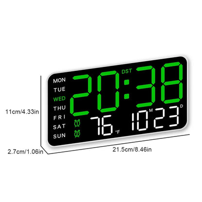 Car LED Digital Alarm Clock Hanging/Standing Electronic Clock Temperature/Date Display Boarderless Wall-mounted Clock USB