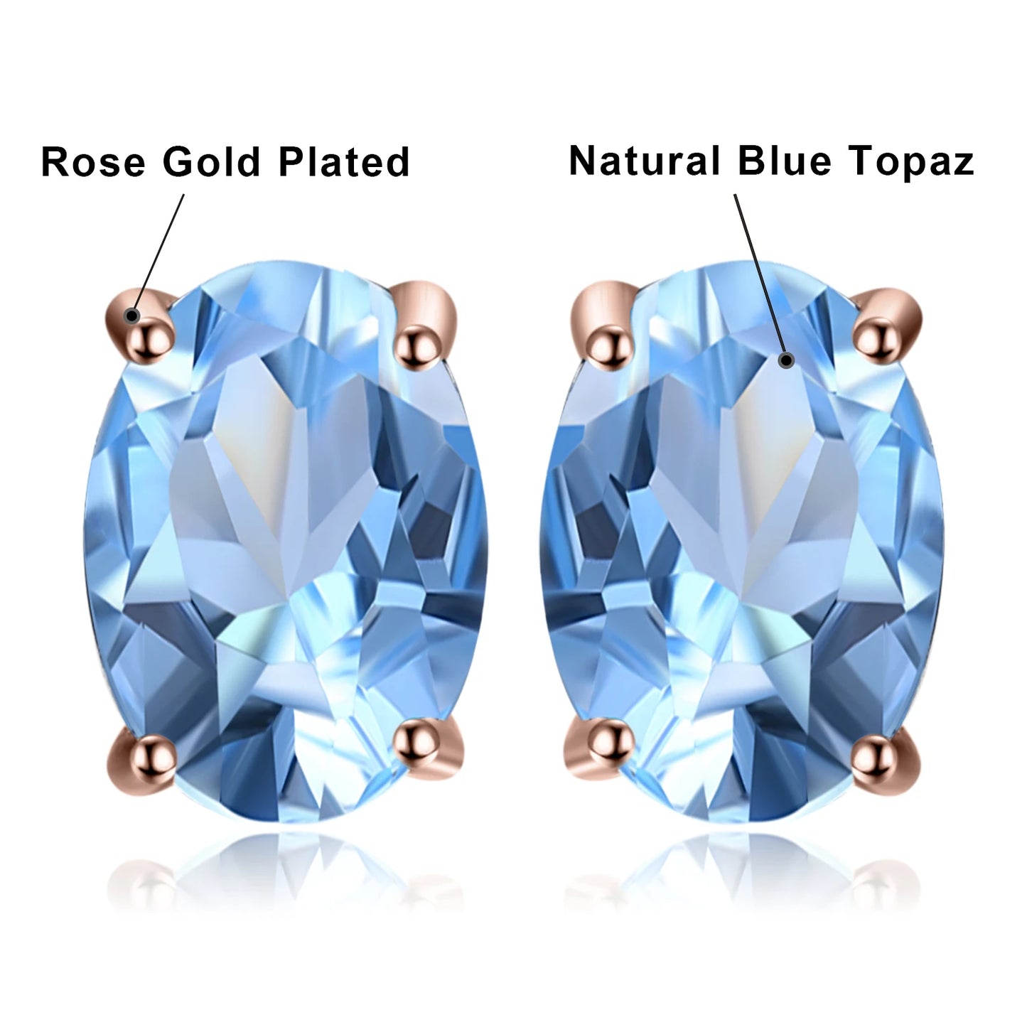 JewelryPalace Rose Gold Yellow Gold Plated Oval Natural Amethyst Citrine Garnet Topaz Peridot 925 Sterling Silver Earrings Woman