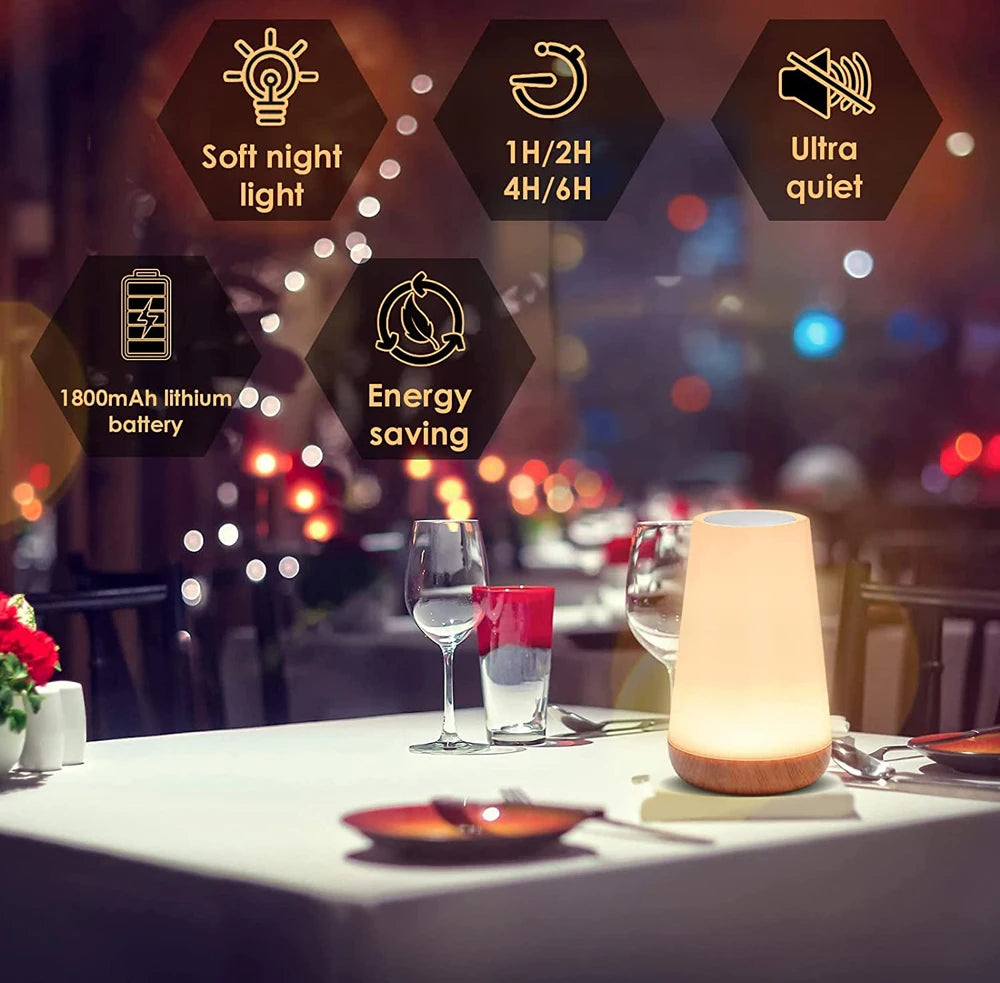 13 Color LED Changing Night Light RGB Remote Control Touch Dimmable Lamp Portable Table Bedside Lamp USB Rechargeable Night Lamp - AMULET RING STORE