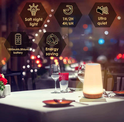 13 Color LED Changing Night Light RGB Remote Control Touch Dimmable Lamp Portable Table Bedside Lamp USB Rechargeable Night Lamp - AMULET RING STORE