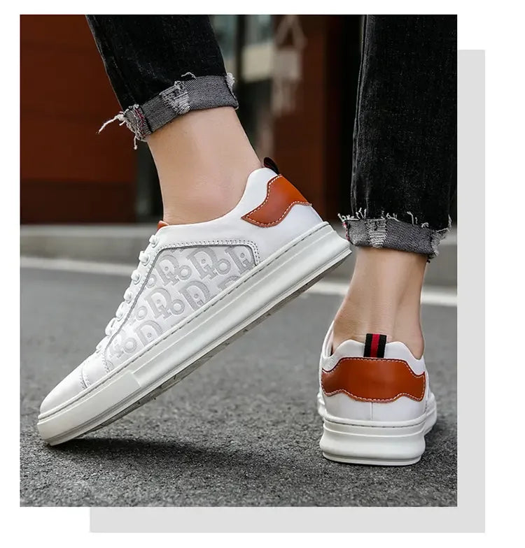 Leisure Shoes 2025 New Wear-resistant Fashion Shoes Anti-slip Anti-odor Leather Sports Thick Soles All Match Street Men's Shoes - AMULET RING STORE