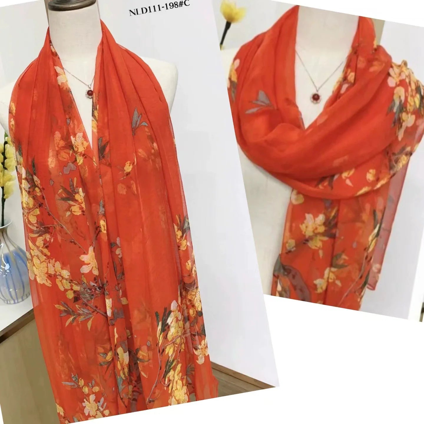 2025 Silk Scarf Women Hijab Pashmina Long Beach Stoles Shawl Wrap Headbands Spring Warm Scarves Bandana Ladies Neckscarf Foulard