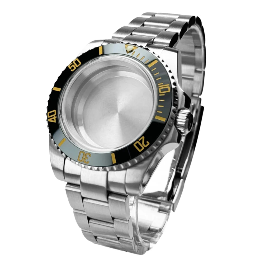 40mm 200m Waterproof NH34 NH35 NH36 Watch Case Accessories for Oyster Band SUB Watch Maker 120clicks BGW9 blue lume Bezel - AMULET RING STORE