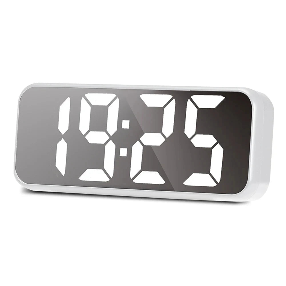 Car LED Digital Alarm Clock Hanging/Standing Electronic Clock Temperature/Date Display Boarderless Wall-mounted Clock USB