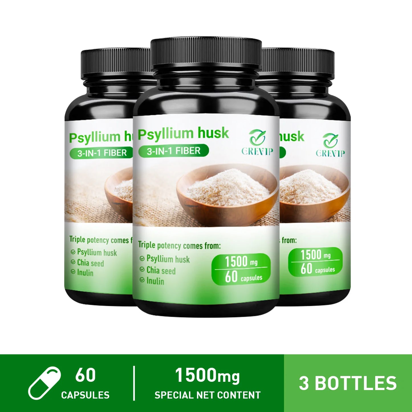 Psyllium Husk - Gut and Colon Cleanse Detox, Improve Metabolism, Relieves Gas, Bloating and Constipation - AMULET RING STORE