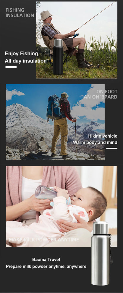 600-1500ml 316 Stainless Steel Thermos Bottle LED Temperature Display Thermal Mug Vacuum Flask Water Bottle For Outdoor Camping - AMULET RING STORE