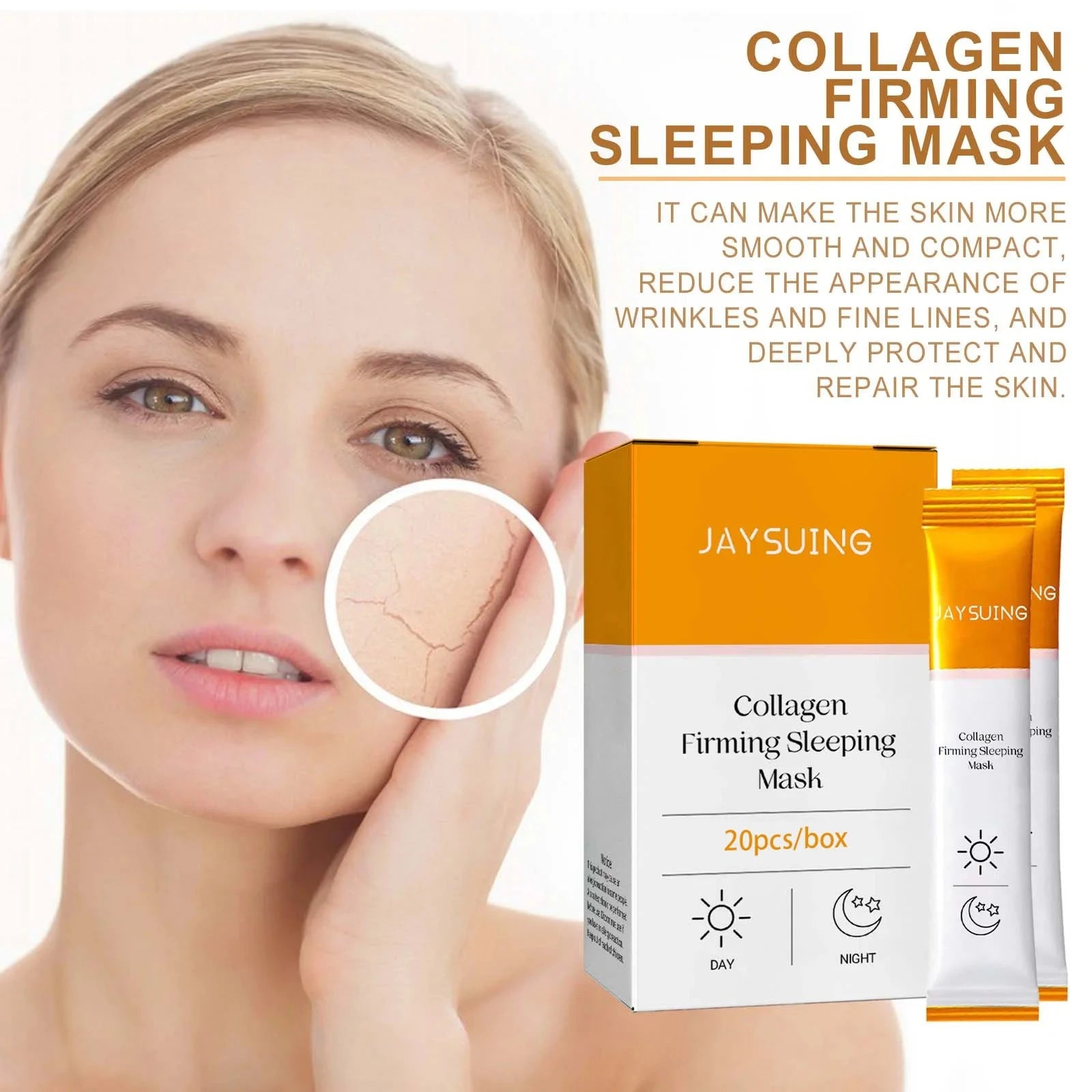 Jaysuing Collagen moisturizing facial mask reduces facial fine lines, tightens skin, moisturizes skin, and sleeps facial mask - AMULET RING STORE