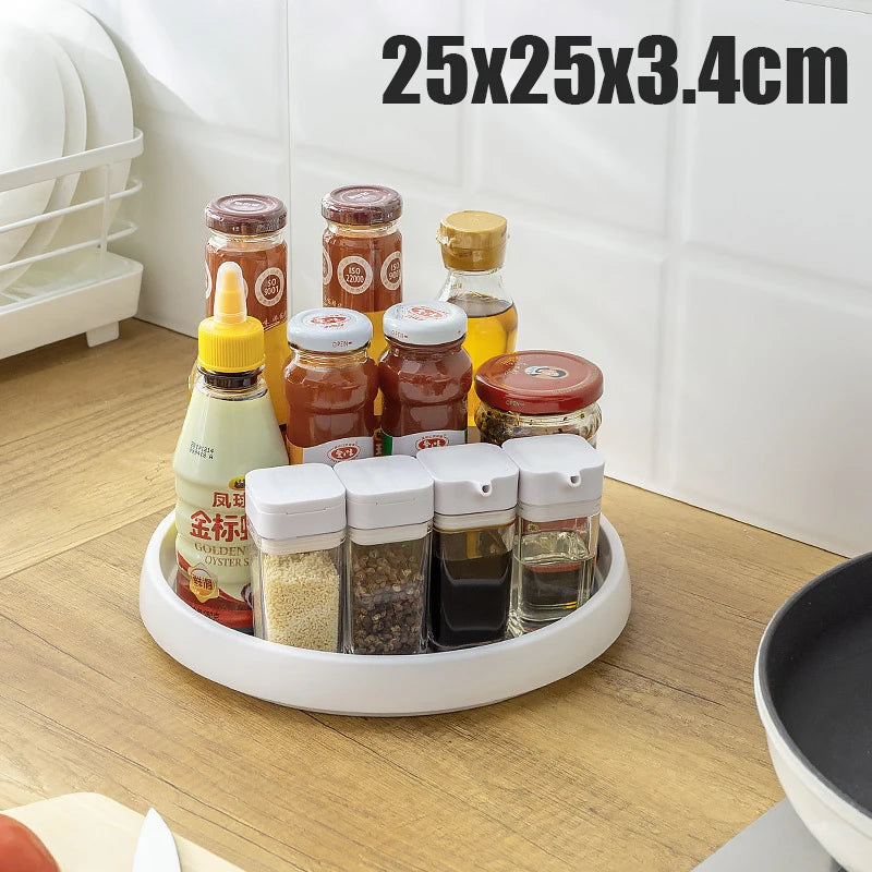 1/4Pcs 360 Rotatable Anti Sliding Kitchen Condiment Rotatable Storage Rack Tableware Cabinet Round Multi Functional Storage Rack - AMULET RING STORE