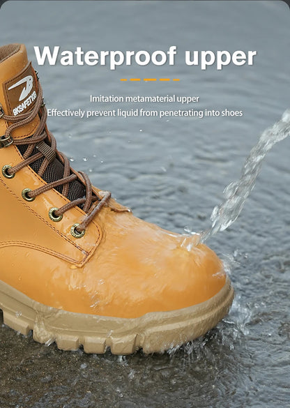 High-top PU anti-smash anti-puncture breathable safety shoes - AMULET RING STORE