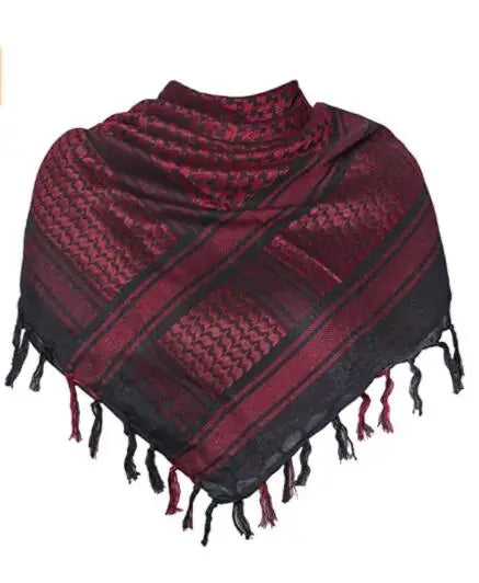 136X133CM Tactical Desert Shemagh Keffiyeh Arab Tessel Scarf Wrap Outdoor Windproof Dustproof Face Protective Scarf Men Women - AMULET RING STORE