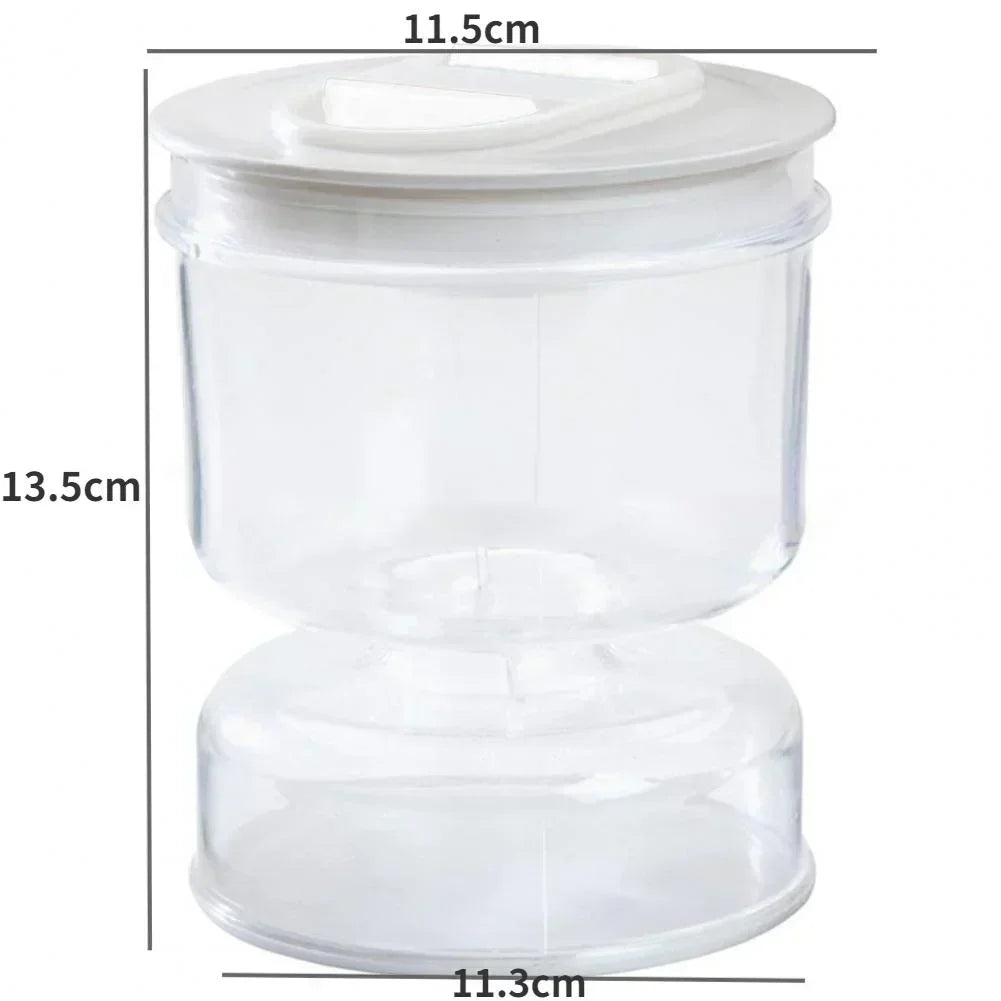 Sealed Jar for Pickle Home Wet and Dry Separation Pickle Jar with Flip Container and Strainer Hourglass Design Olives Container - AMULET RING STORE