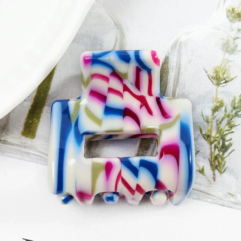 Bgffuy Leopard Korea Acetate Hollow Colorful Mini Hair Claws Crab Hair Clips for Child Girls Hairpins Hair Accessories Barrettes