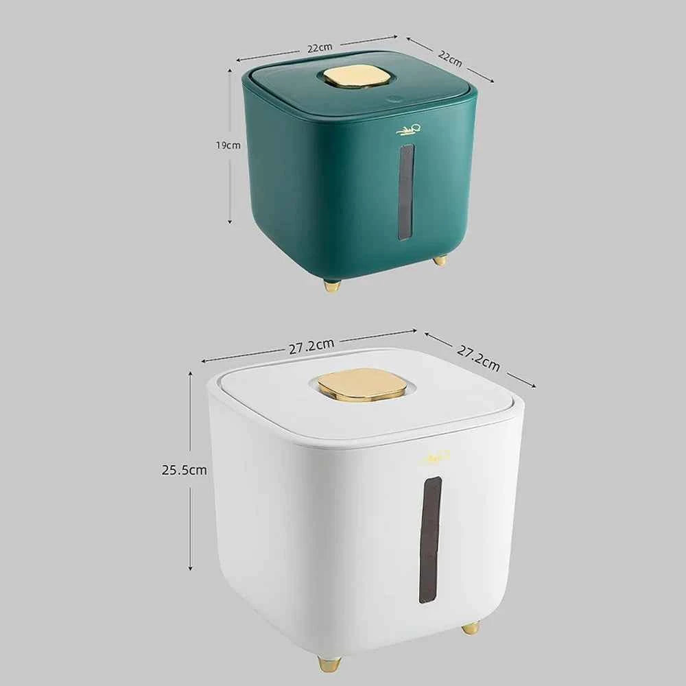 Moisture Proof Insect Proof Rice Box 5/10KG Grain Sealed Jar Kitchen Container Bucket Storage Pet Dog Food Box with Bullet Lid