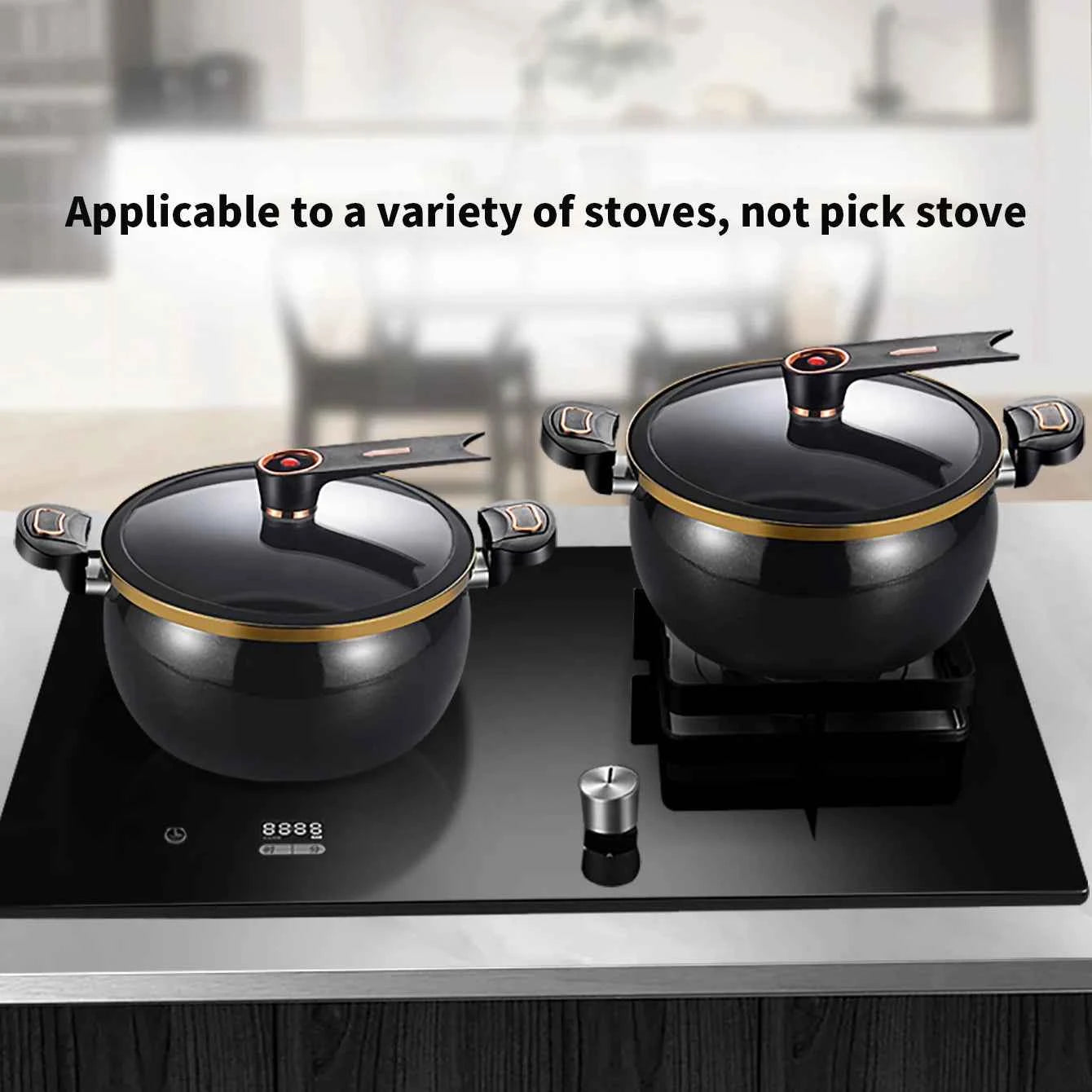 1 Piece Chubby Micro-Pressure Pot Household 7L Large Capacity 26cm Stew Pot Multi-Functional Non-Stick Pot Induction Cooker Gas Suitable