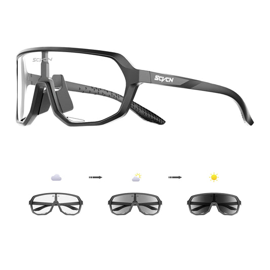 SCVCN Photochromic Cycling Glasses Men Women Clear Sports Sunglasses UV400 Protection for Cycling Running Baseball mtb