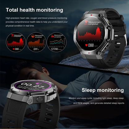 2025 New Men Sports Smart Watch GPS AMOLED Heart Rate Monitoring LED Flashlight NFC Bluetooth Call 3ATM Waterproof Smartwatches