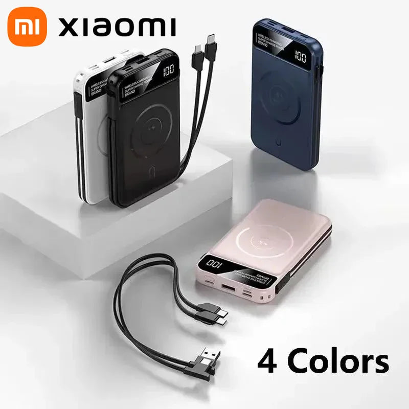 Xiaomi 50000mAh Portable Wireless Charging Power Bank Magnetic Charging Built-in Wire Mobile Phone Battery For Iphone Samsung - AMULET RING STORE