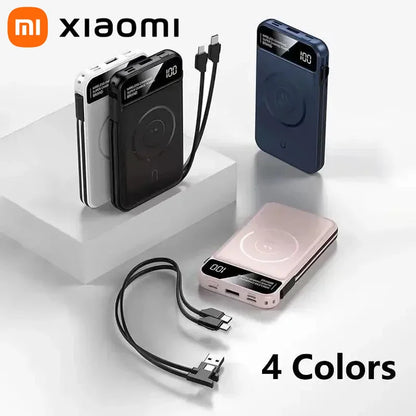Xiaomi 50000mAh Portable Wireless Charging Power Bank Magnetic Charging Built-in Wire Mobile Phone Battery For Iphone Samsung - AMULET RING STORE