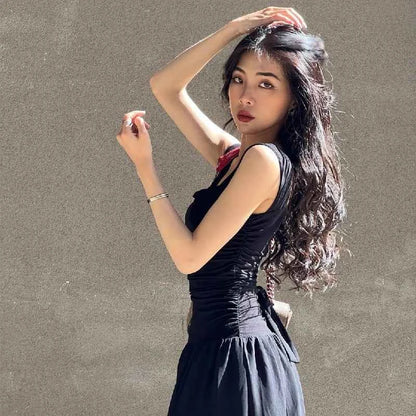 Candyhot Elegant Ruched Casual Bodycon Maxi Dresses 2024 Sexy Temperament High-waist Vestidos Women Summer Party New Long Dress