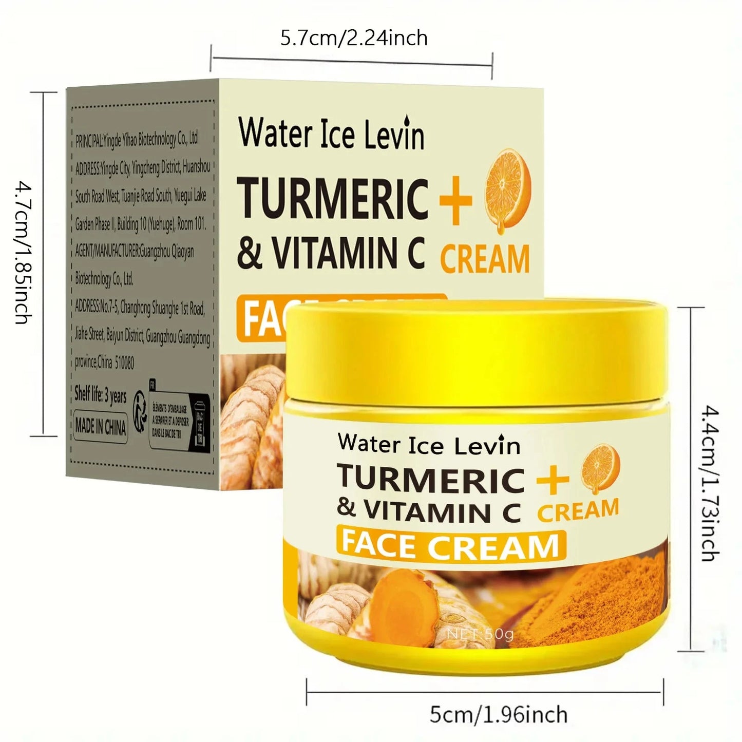 Turmeric Vitamin C Anti-Aging Cream Moisturizing Anti-Wrinkle Collagen Hyaluronic Acid Cream Skin Care Cosmetics 50g - AMULET RING STORE
