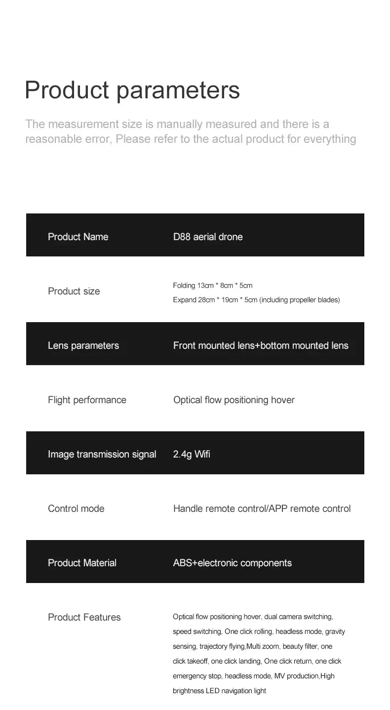 Xiaomi D88 Drone HD Dual Camera 3 Battery Professional Aerial Photography Optical Flow Hovering Gesture Shooting Folding Drone