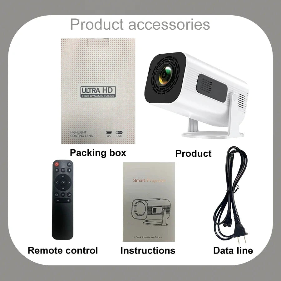 HP330 Portable LED Short Focus Projector 210Ansi 1280*720P Android 11 BT5.0 WIFI Allwinner H716 Halloween Gift Proyector