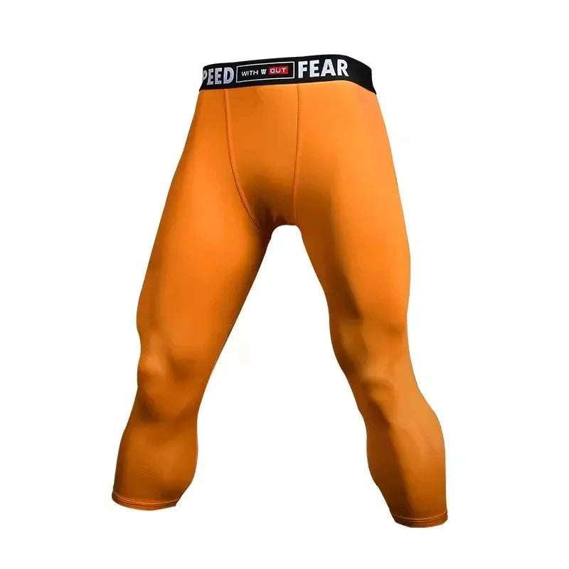 Men Kid Boy Girl GYM Capri Running Tight Pants Basketball Football Soccer Exercise Sport 3/4 Cropped Kneelet Leggings Shorts 714