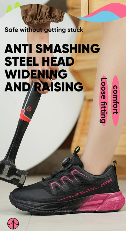 New women's anti-puncture anti-smash breathable fashion safety protection shoes - AMULET RING STORE