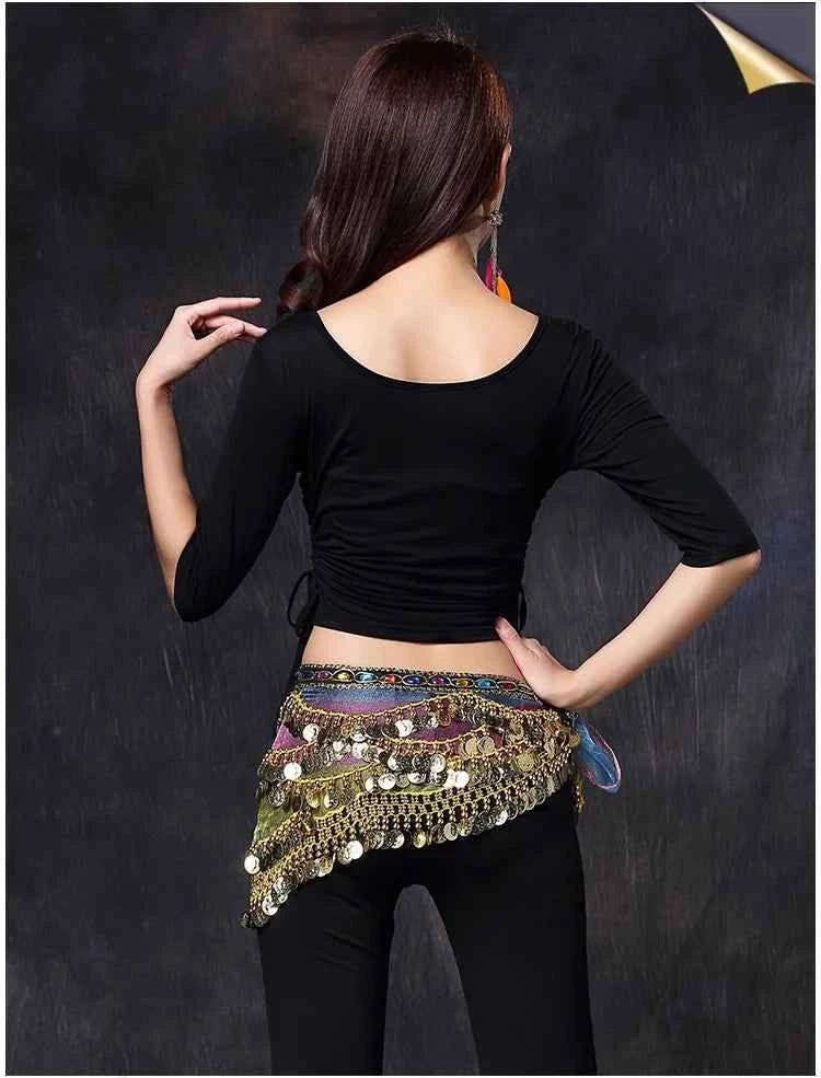 Oriental/Indian Belly Dance Coin Belt BellyDance Hip Scarf Golden Coins Belly Dance Costume Accessories Dancing Coin Belt