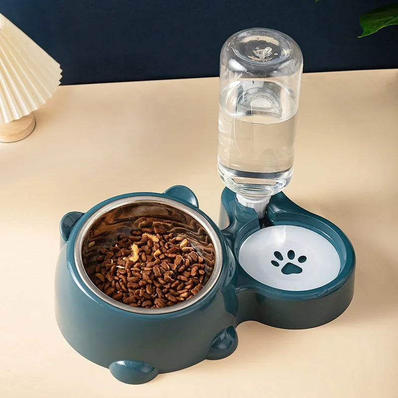 Cat Bowl 2-in-1 Drinking Water Dog Food Pot Water Bowl Rice Pot Pet Supplies Cat Bowl Pet Drinking Water Feeding Integration - AMULET RING STORE