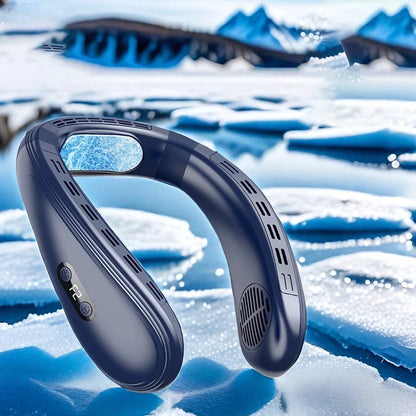 2024 New Neck Air Conditioner Portable Neck Fan Rechargeable Semiconductor Cooling Bladeless Fan Wearable Cooler multi purpose