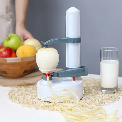 Electric Spiral Potato Peeler Automatic Apple Peeler, Smart Vegetable Fruit Peeler Machine, Kitchen Accessories Peeling Tool - AMULET RING STORE